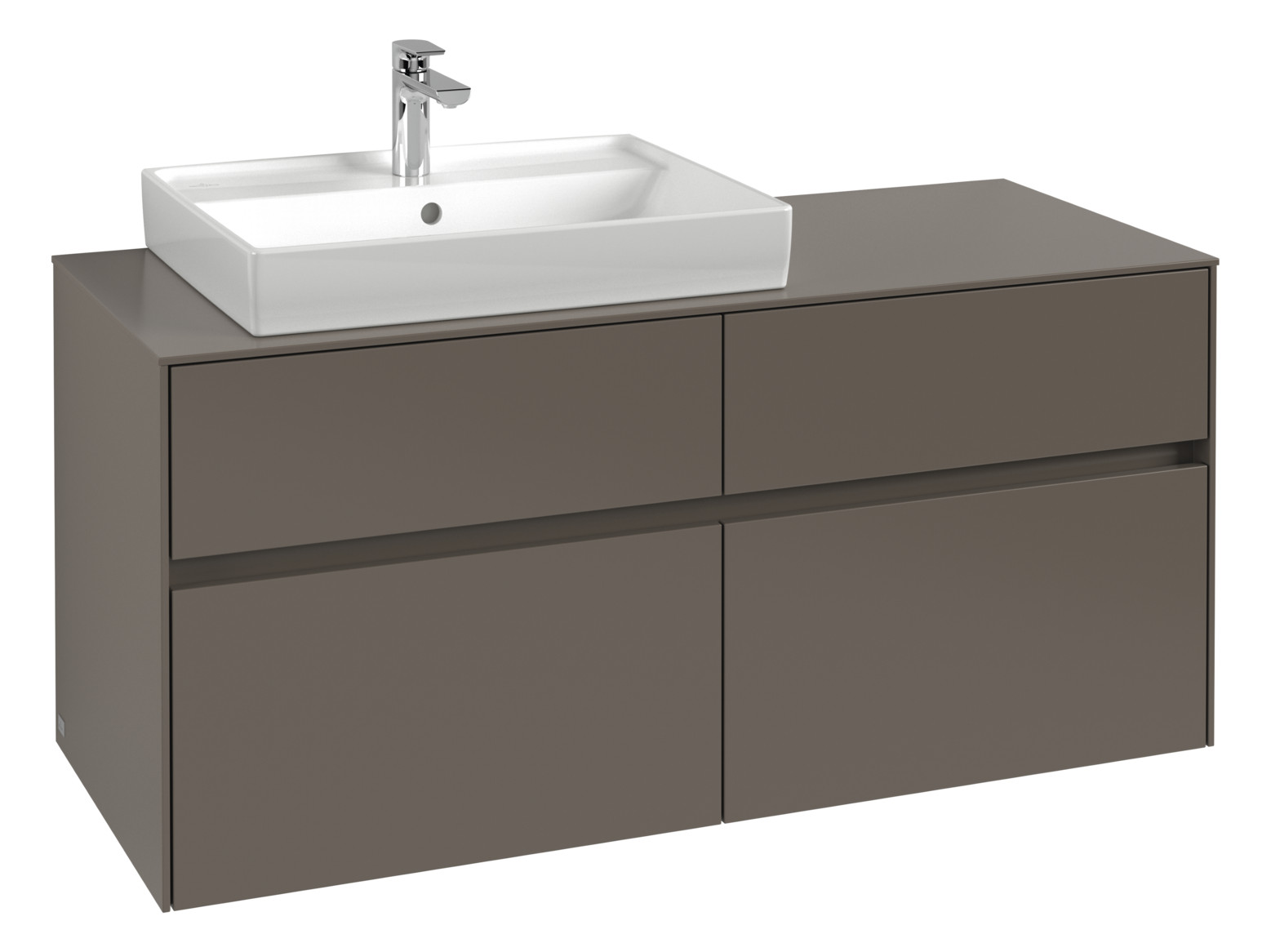 V&B Waschtischunterschrank Collaro 120x54,8x50cm, Waschtisch links, black matt laquer