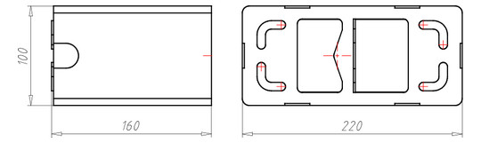 Geräteträger WD 60-160mm Kst 100x200mm Mit Füll-Dämmstoffen