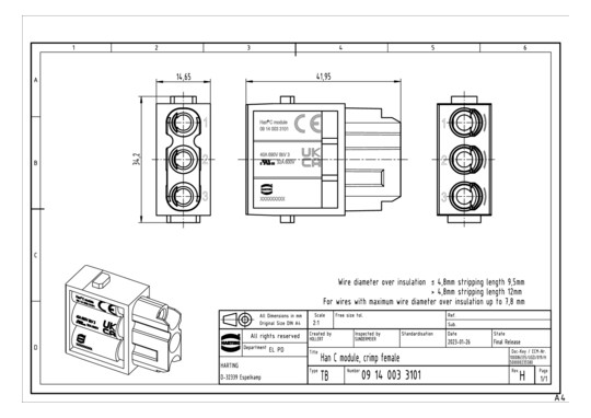 HART Crimpanschluß 5mm       09140033101 
