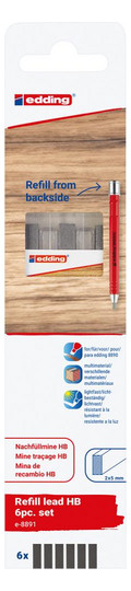 edding-Minen-Set für 8890 - graphit, HB (6 Stück)