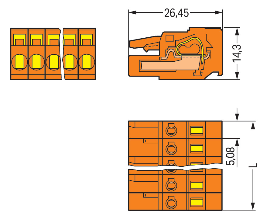 Verbindungsklemme 24p or Serie 231 16A 0,08-2,5qmm Thermopl 5,08mm Federzugans
