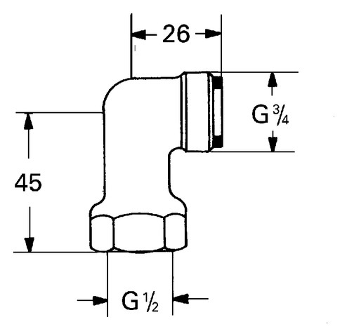 12010-ANSCHLUßWINKEL CHROM 1/2 IG X 3/4 AG