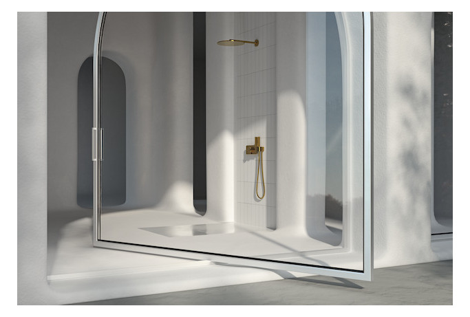 Bette Duschfliese BetteAir 1000 x 900 mm, jasmin, Rechteck, glasierter Titan-Stahl