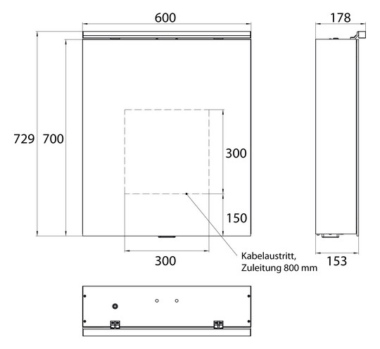 EMCO Aufputz-Lichtspiegelschrank pure 2 Classic 600x729mm, mit LED-Aufsatzleuchte, 1-türig, Aluminium