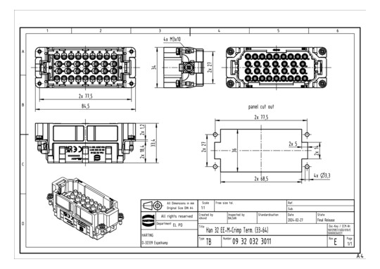 HART Stifteinsatz 32 pol.    09320323011 