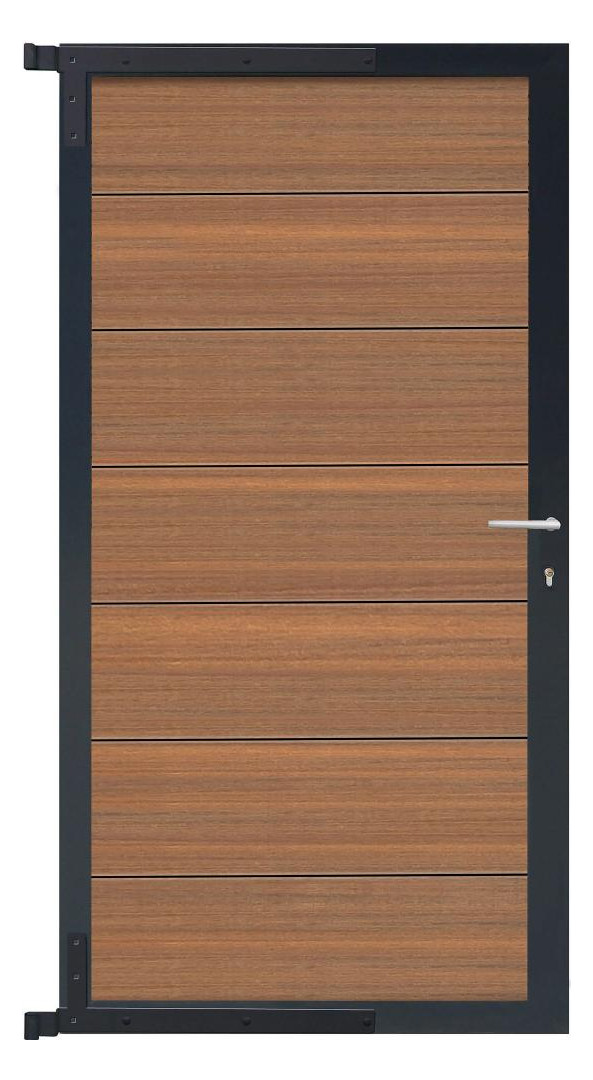 Bild TJÖRN-Tor-Komplettset 90 x 173 cm, Rahme n ANTHRAZIT Füllung MAHAGONI - n.a.-0