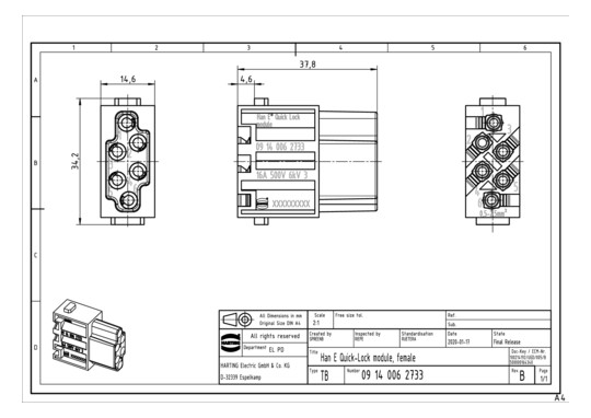 HART Han E Quick-Lock module 09140062733 