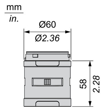 Akustikmelder Dauer/Pulston Ø60mm IP54 sw 24V/50Hz