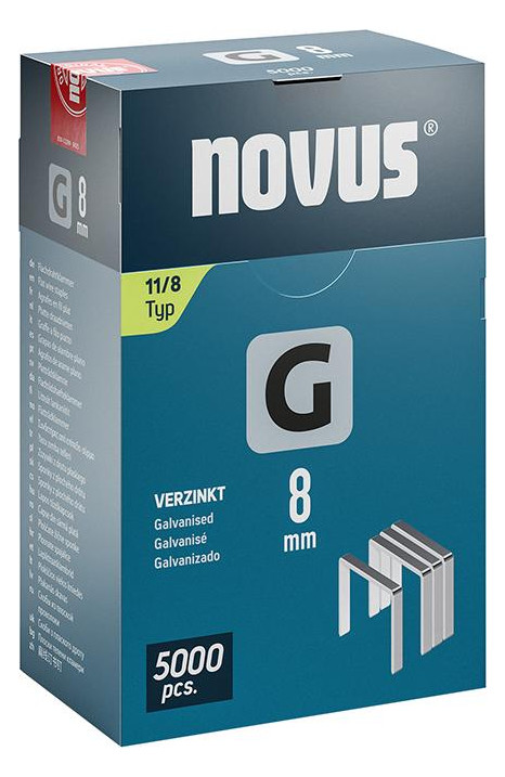 Bild Flachdrahtklammer G Typ 11/8 mm ST Klapp -FS Novus VE à 5000 Stück-0