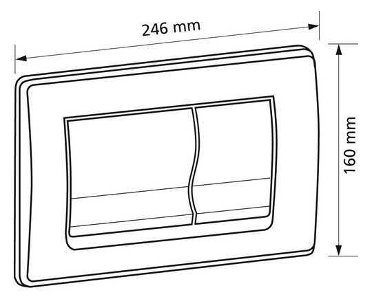 Burda Betätigungsplatte T760 2-Mengenspülung, Betätigung vorn, matt verchromt