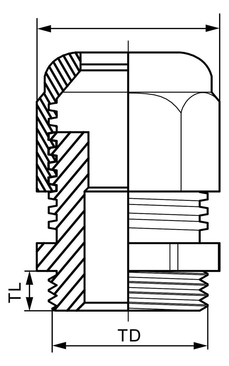 Kabelverschraubung M16 PA gr unbeh 9mm IP68 ger Polyamid (PA) m.Zugentlastung Kabelverschraubung M16 PA gr unbeh 9mm IP68 ger Polyamid (PA) m.Zugentlastung