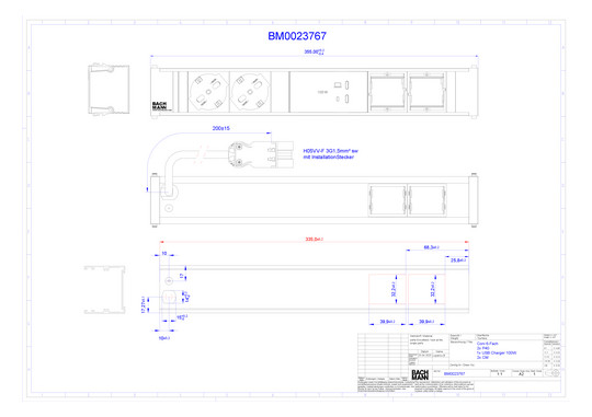 Bachmann CONI 2xP40 1xUSB C/C  BM0023767 