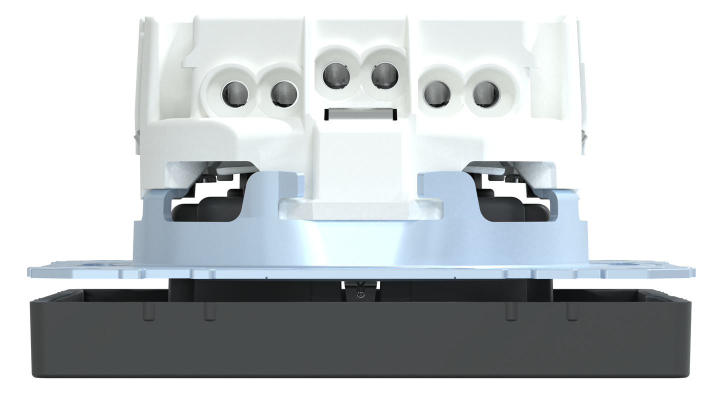 Steckdose 1f anth glz System Design UP m.BS Mit erhöhtem Berührungsschutz IP20