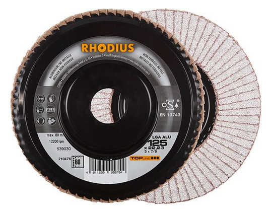 RHODIUS-Lamellenschleifscheibe LGA ALU - 125mm, K60, gerade