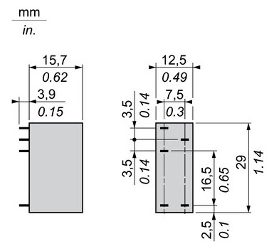 Schaltrelais 230V/AC 1W IP20 Steckanschl 12,5x29x15,7mm