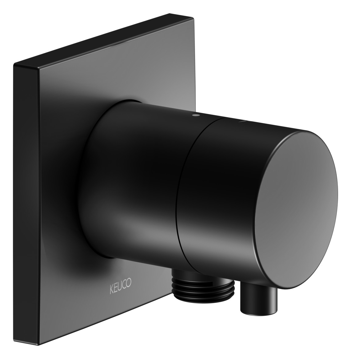 KEUCO Fertigmontageset IXMO Comfort UP-Absperrventil, eckig, Schlauchanschluss, für 1 Verbraucher, schwarz matt