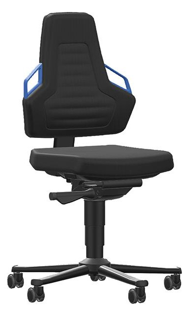 Bild Bimos Arbeitsstuhl Nexxit 2 Griff blau Sitzhöhe 450-600 mm Stoff schwarz,mit Rol-0
