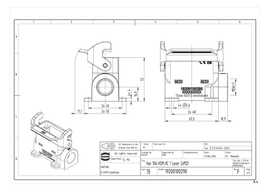 HART Sockelgehäuse 2xM20     19200100290 