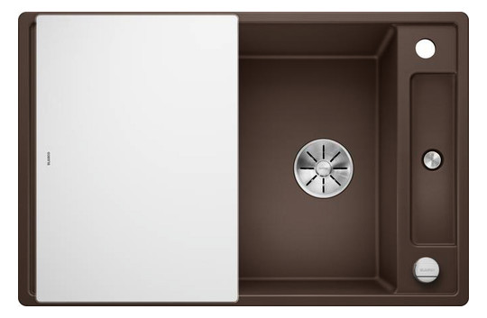 Blanco Spüle Axia III 45 S SILGRANIT 78 x 51 cm, cafe, reversibel, mit Ablauffernbedienung/Glasschneidbrett
