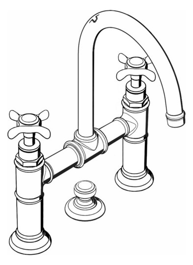 hansgrohe 2-Griff-Waschtisch-Brücken-Armatur 220 Axor Montreux Ausladung 175mm, mit Kreuzgriffe, Zugstangen-Ablaufgarnitur, polished red gold