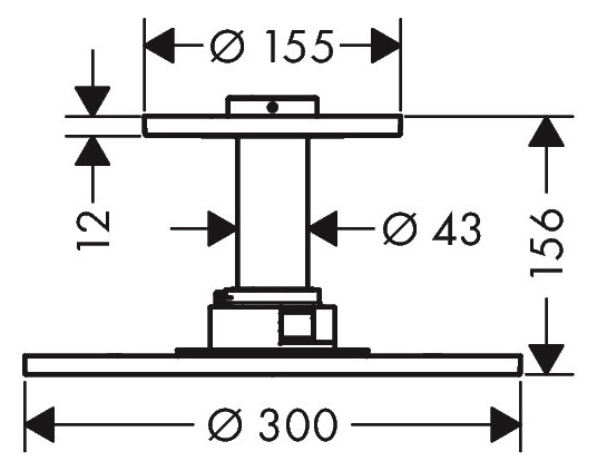 hansgrohe Kopfbrause 300 2jet Axor mit Deckenanschluss, mattschwarz