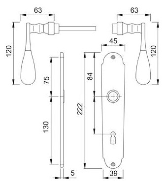 Bild Garnitur SchildM112SLN/20 21GRT F73 8 BB -72 37-47 - HOPPE-1