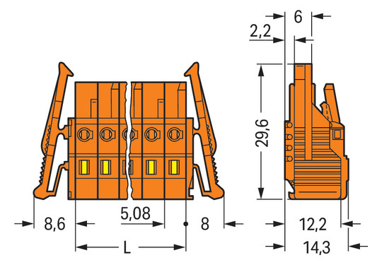 Verbindungsklemme 20p or Serie 231 16A 0,08-2,5qmm Thermopl 5,08mm Federzugans