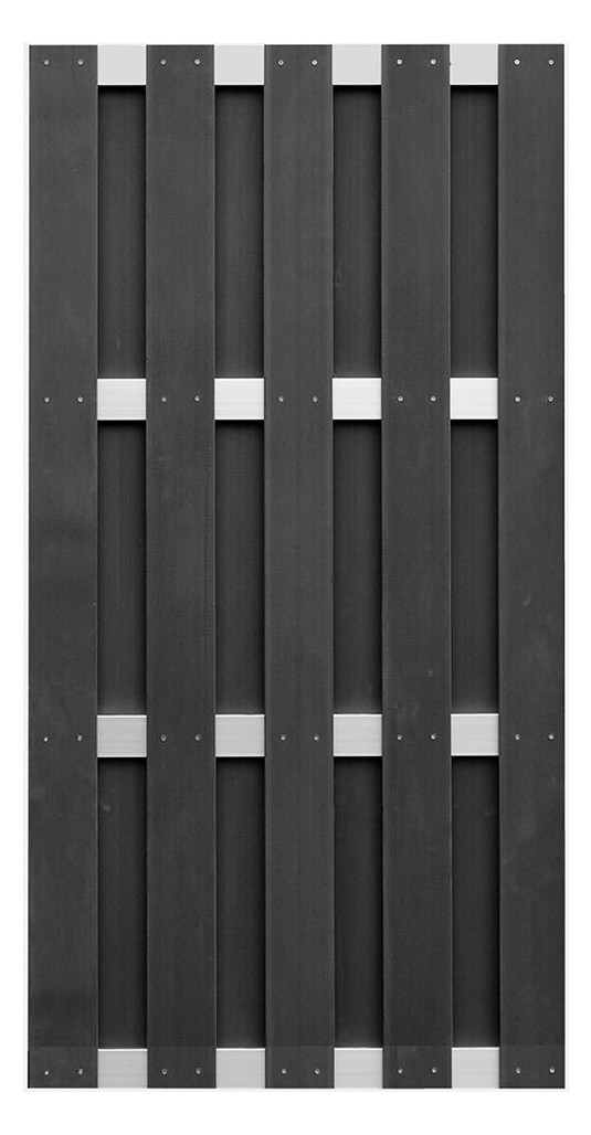 Bild ELDENA-Serie ANTHRAZIT 90 x 180 cm hell eloxiert 4 Querriegel ALU WPC-Bretterzau - n.a.-0