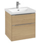 V&B Waschtisch-Unterschrank Subway 3.0 57,2x57,6x47,8cm, ohne LED/Griff Aluminium glänzend, nordic oak