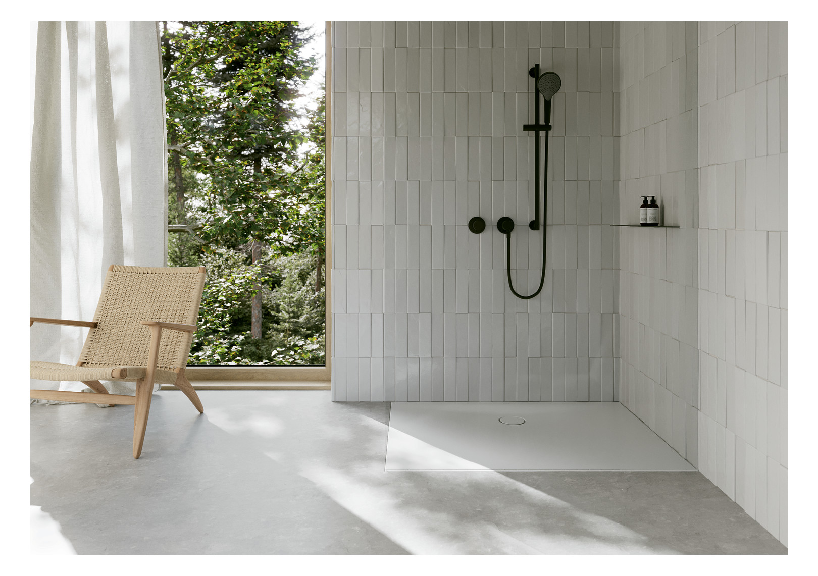 Duschfläche BetteFloor Side 3386 140x100cm, Glasur, edelweiß