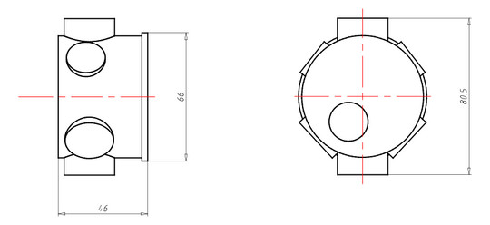 Gerätedose UP Ø60x46mm Kst rnd IP2X