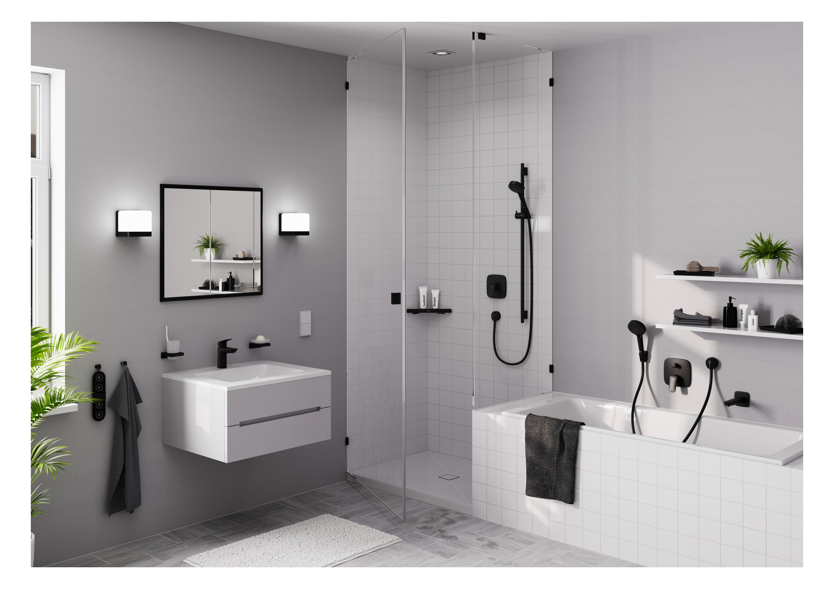 hansgrohe RainDrain Spot Boden-Punktablauf Komplettset, 150x150mm, rückseitig befliesbar, Edelstahl