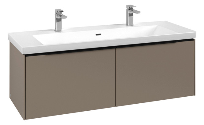 V&B Waschtisch-Unterschrank Subway 3.0 127,2x42,9x47,8cm, ohne LED/Griff Volcano black, taupe