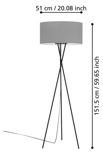 EGLO Stehleuchte/1 Schwarz/Leinen 900187 
