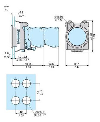 Befehlsgeräteadapter 2ger Ø22mm