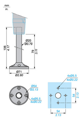Standfuß mit Rohr ws 100mm Metall