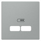 Zentralplatte USB 2f alu-si Klemmbef m.Aufdr aluminium-silber
