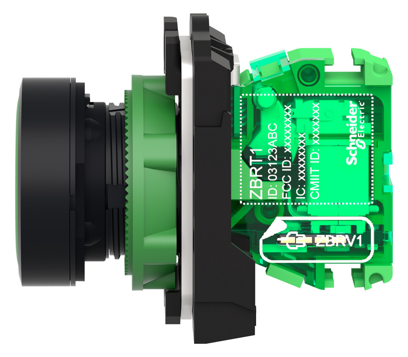 Drucktaster 1f gn rnd Ø22,5mm 1S IP30 fl Tastend