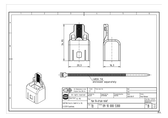 HART Han 1A-Zugentlastung    09100005300 