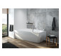 Hoesch Badewanne iSENSI Trapez 180x140cm, links, Über- und Ablauf, weiß, weiß