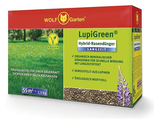 Bild Hybrid-Rasendünger Langzeit LupiGreen LU -L 55 2,5 kg - WOLF GARTEN-0