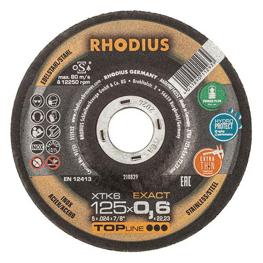 RHODIUS-Trennscheibe XTK6 EXACT - 125x0,6mm, gekröpft