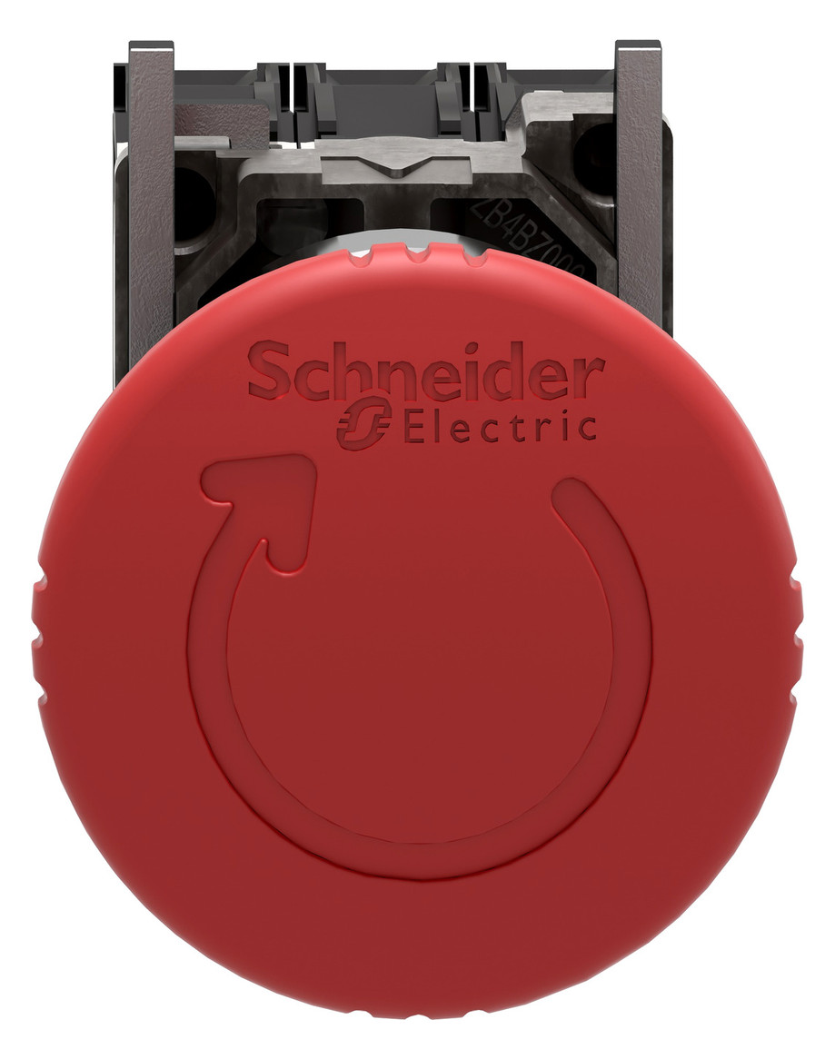 Not-Aus Taster EB IP66 Dreh 1S 2Ö Einb Ø22,5mm Schraub