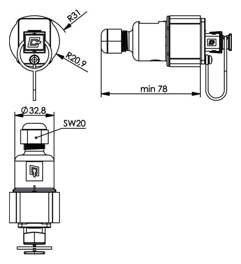 Datendose 1f Cat6A IP67 RJ45 Kst m.Buchs/Kuppl IDC Mit Buchsen/Kupplungen