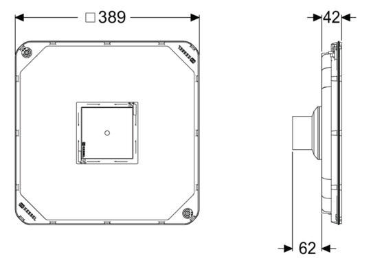 Kessel Abdeckung mit Ablauf DN 70, Multistop, befliesbar, steingrau