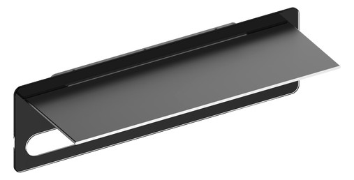 KEUCO Handtuchablage Edition 400 600mm, Aluminium silber-eloxiert, mit Wandplatte ESG, Glas cashmere klar