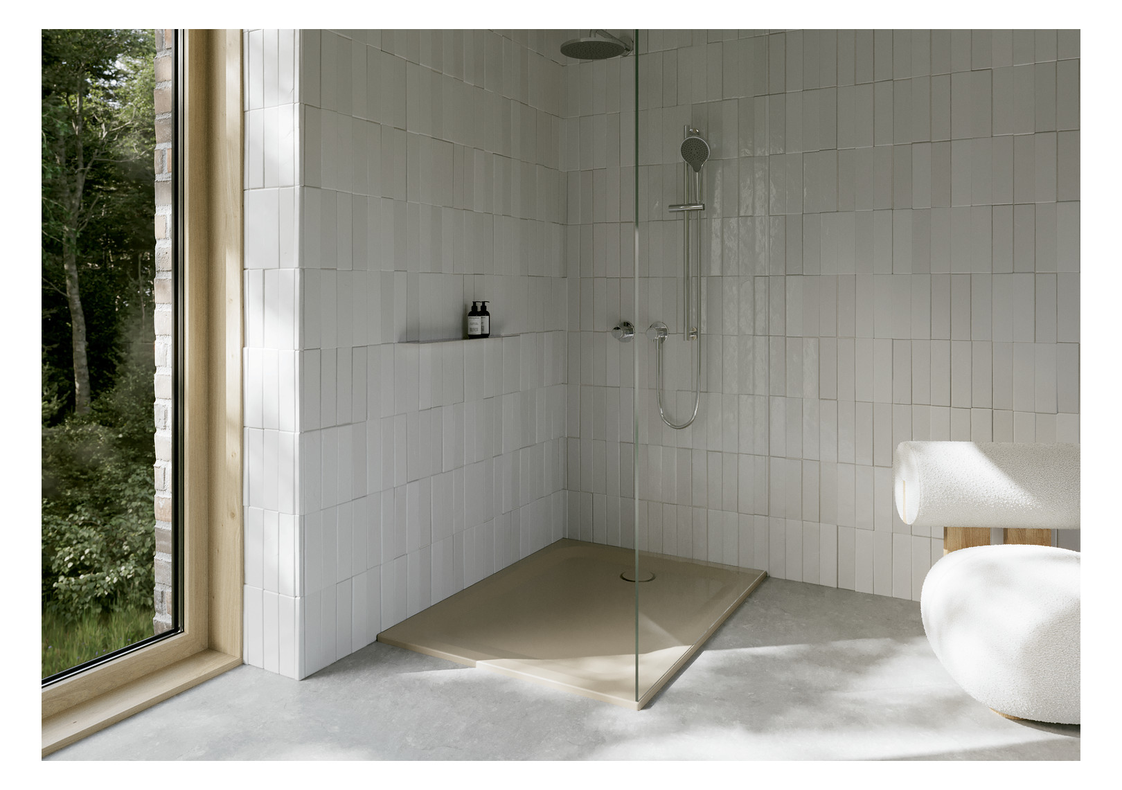 Duschwanne BetteUltra 1260 120x90x3,5cm, Glasur, Mini-Wannenträger, sand