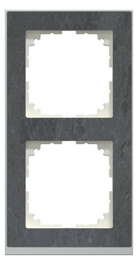 Rahmen 2f schief-alu mt M-Pure Decor Stein f.GEB-K Unterputzmontage