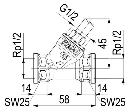 Schlösser Schrägsitz-Rückschlagventil 1210 DN 15, Rp 1/2, Muffenanschluss