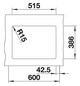 Blanco Becken Subline 350/150-U Keramik 56,7 x 45,6 cm, PuraPlus magnolia glänzend, für Unterbau